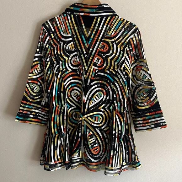 Damee Inc. Butterfly‎ Pattern Swing Jacket/Overblouse Sz L - Picture 2 of 8